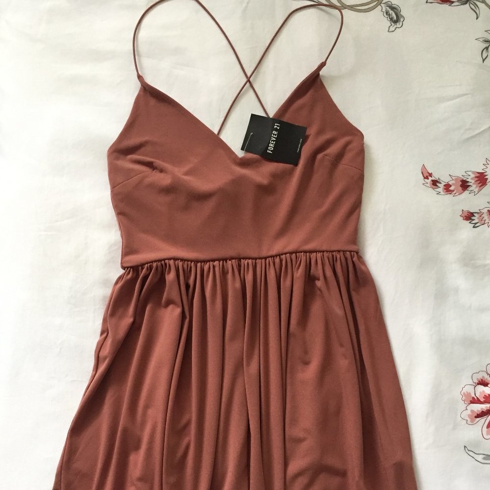 Casual Brown/Tan Slip on Dress